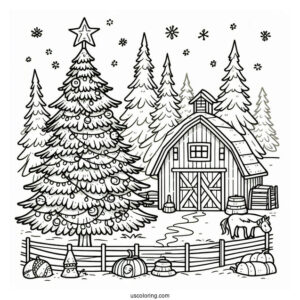 Christmas Tree Farm Coloring Sheet