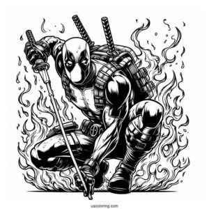 Deadpool Coloring Page