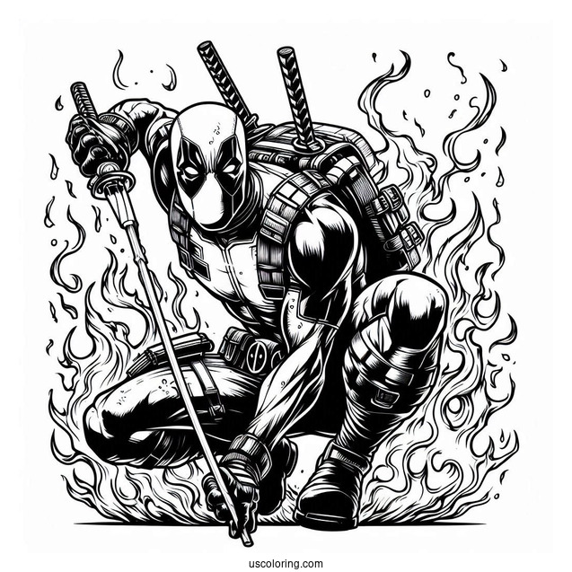 Deadpool Coloring Page