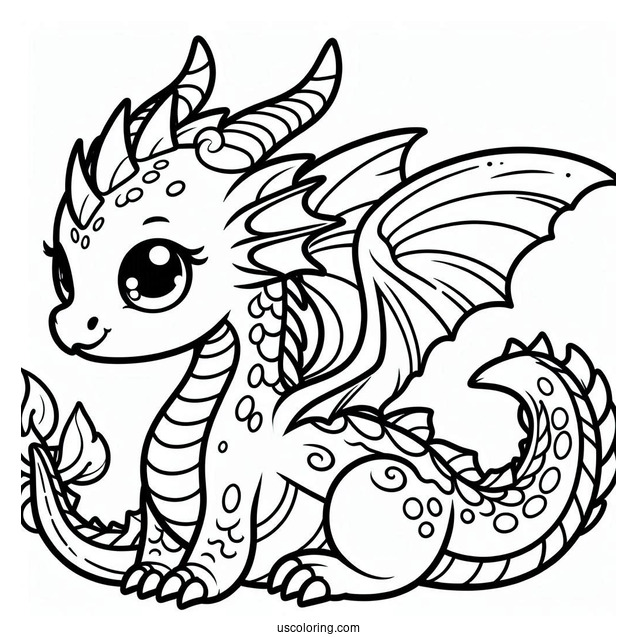 Super Cute Dragon To Color In