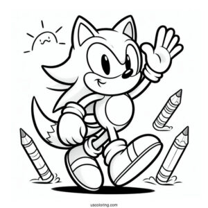Big the Cat Waving Coloring In