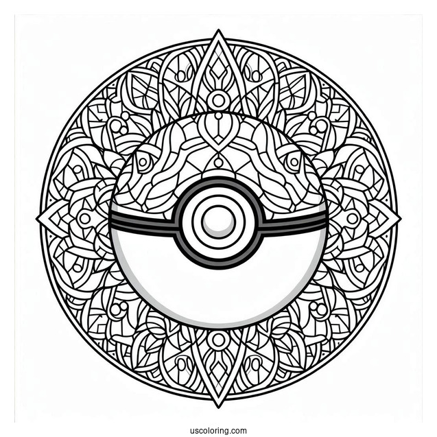 Intricate Pokeball Mandala