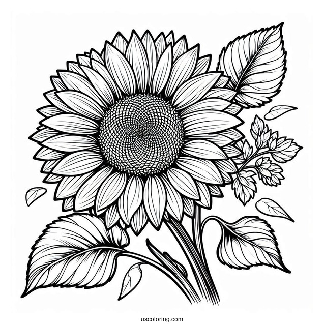 Big Sunflower Coloring Sheet