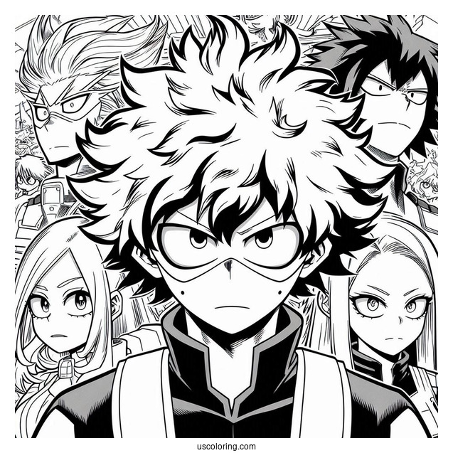My Hero Academia Coloring Page Of Full Poster