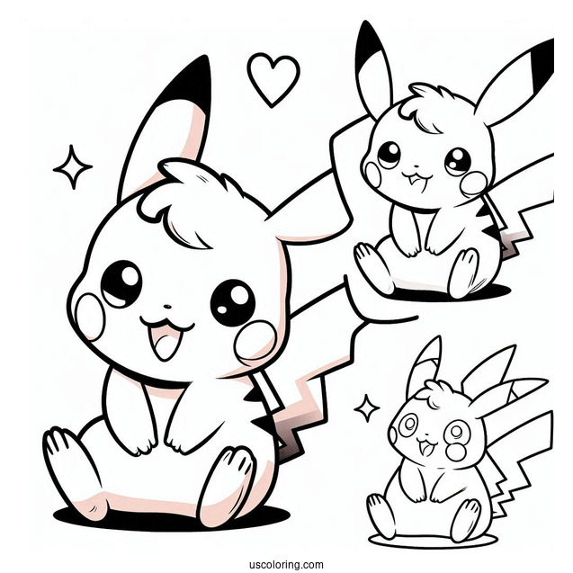 Pokemon With Pikachu To Color