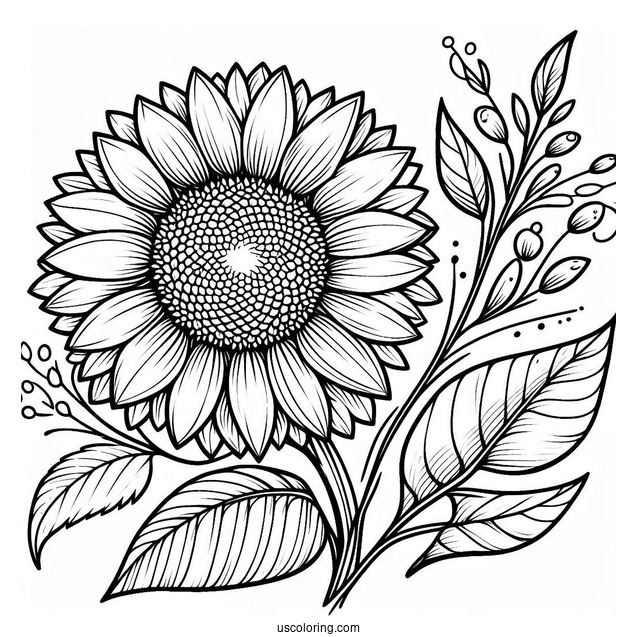 Sunflower Coloring Sheet For Kids