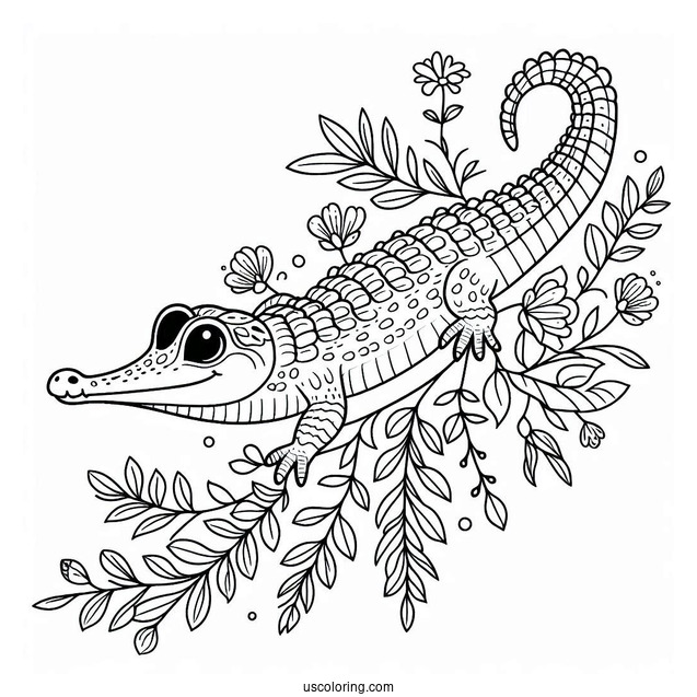 Vector The Crocodile Coloring Page For Kids