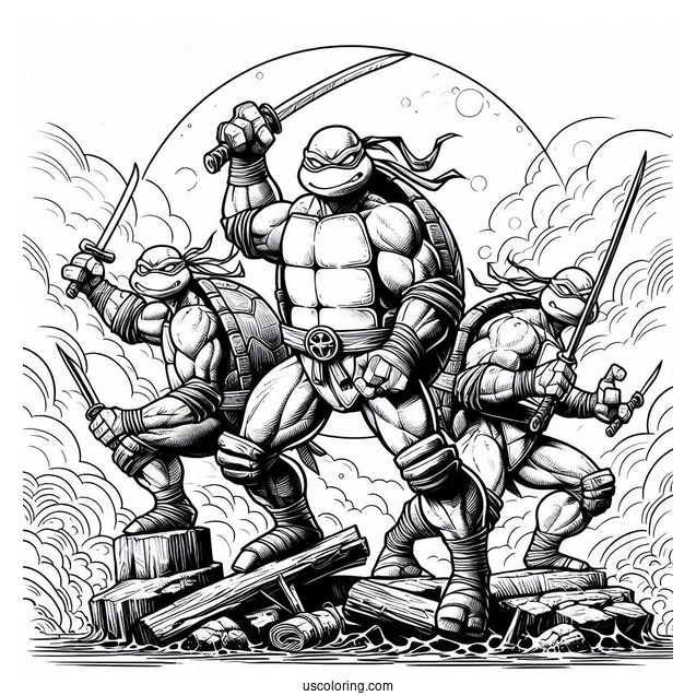 Simple Teenage Mutant Ninja Turtles Coloring Page