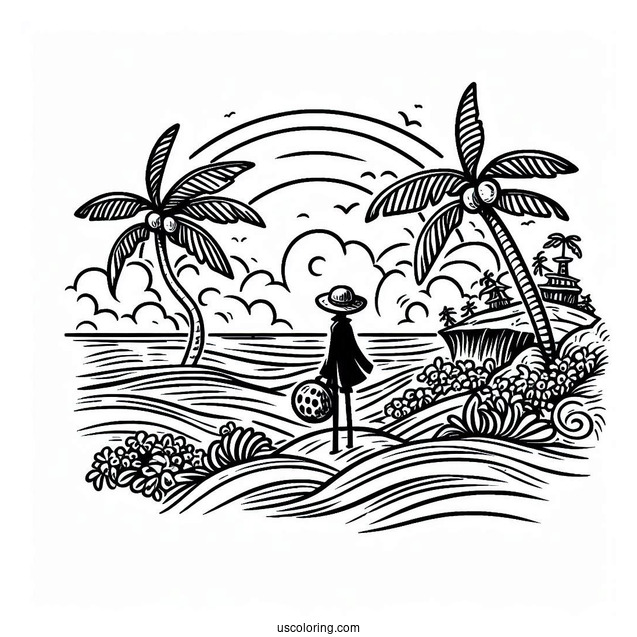 One Piece Coloring Page Of Straw Hat Pirates