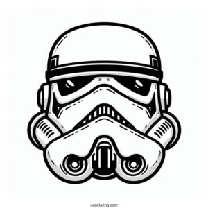 Simple Stormtrooper Coloring Page Helmet For Kids