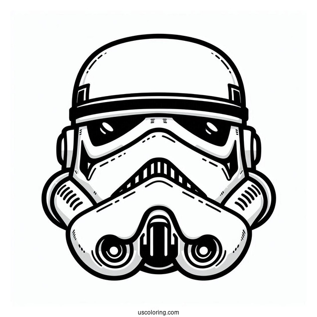 Simple Stormtrooper Coloring Page Helmet For Kids