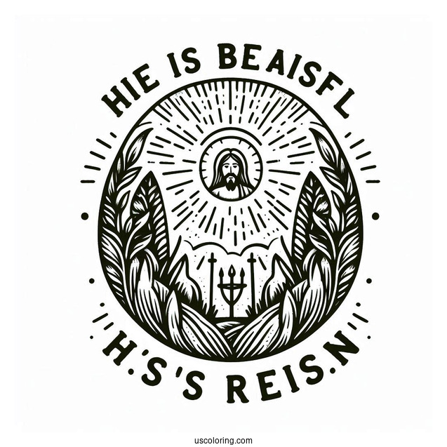 He Is Risen Jesus Easter Egg Coloring Page