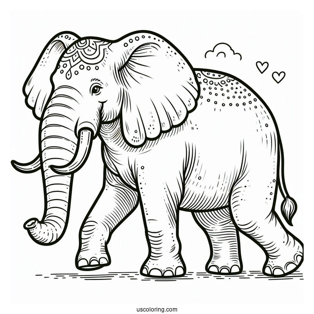 Big Elephant With Tusks Walking