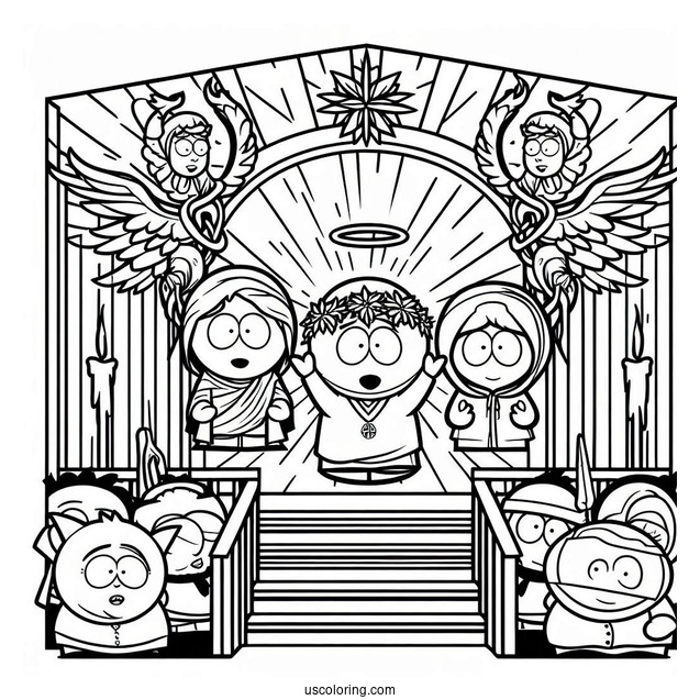 Full Page South Park Coloring Page Of Characters