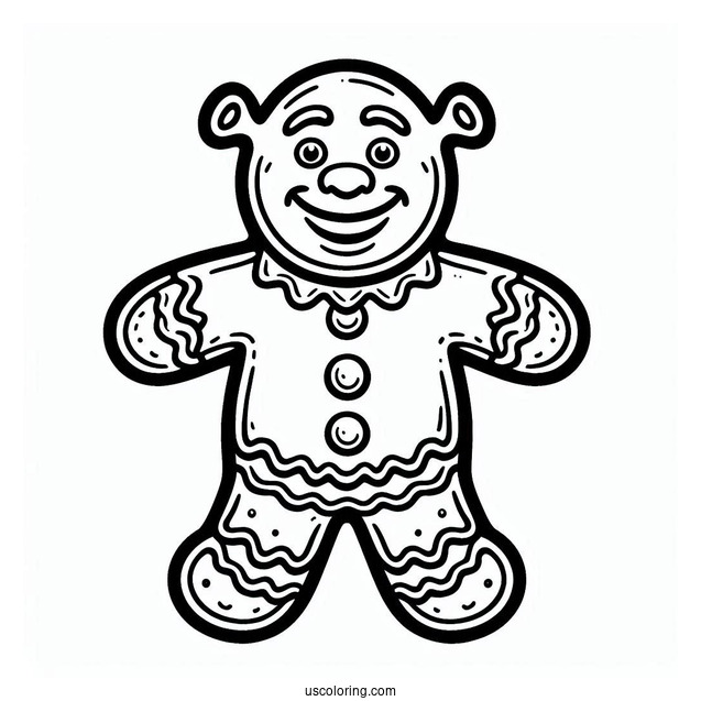 Gingerbread Man From Shrek To Color