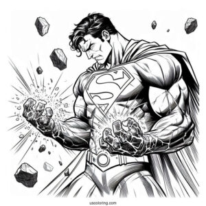 Superman Being Hurt By Kryptonite Coloring