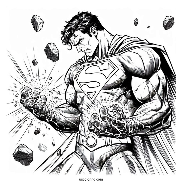 Superman Being Hurt By Kryptonite Coloring