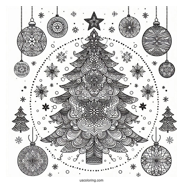 Relaxing Christmas Tree Mandala