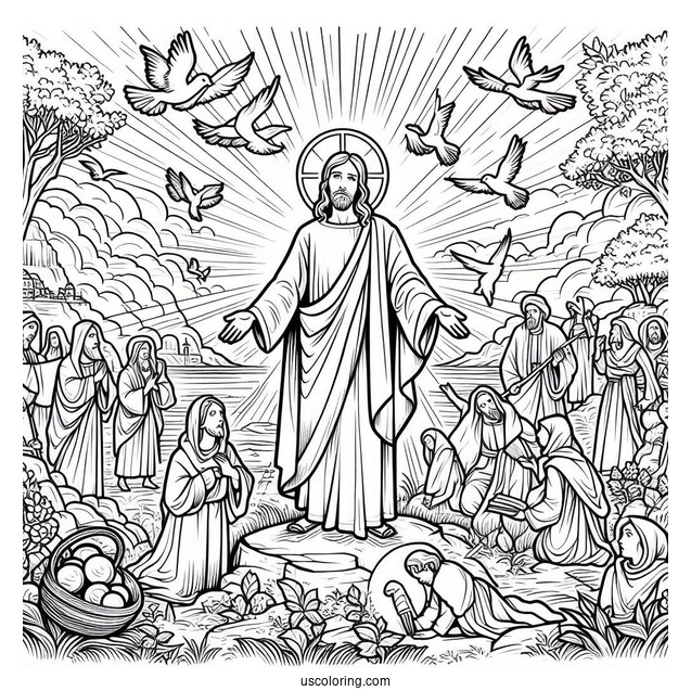 Miracles Of Jesus Coloring Sheet