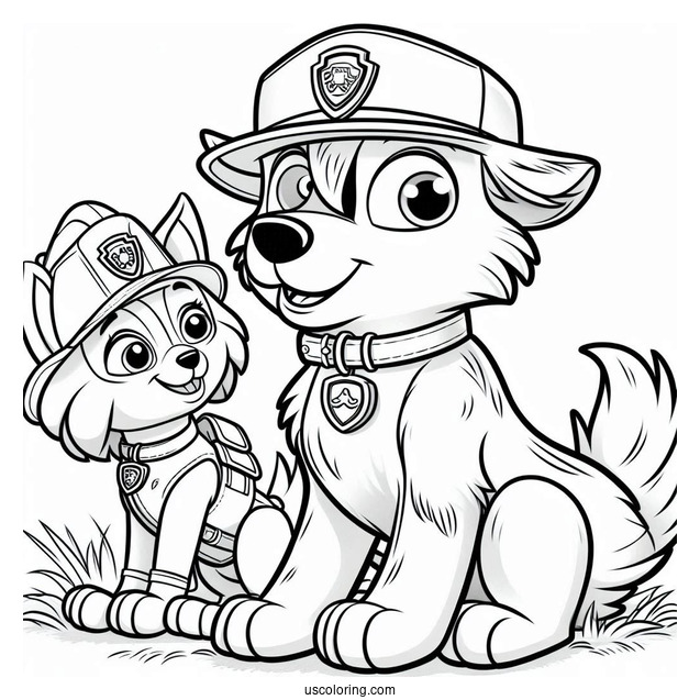 Everest And Skye Coloring Page