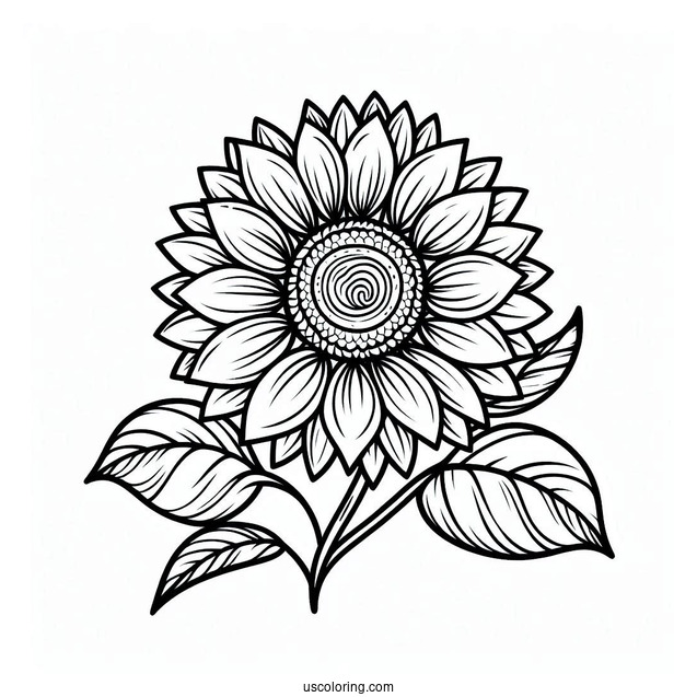 Sunflower Outline Coloring Sheet