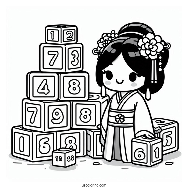 Simple 18 Numberblocks Coloring Page For Kids