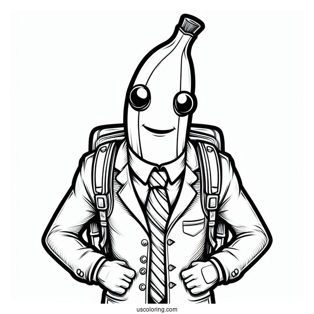 Fortnite Banana Wearing Suit Coloring Page