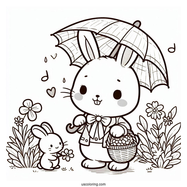 Kawaii Peter Rabbit Coloring Page For Preschoolers