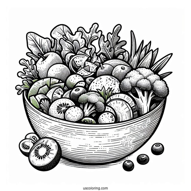 Mixed Salad Coloring Page