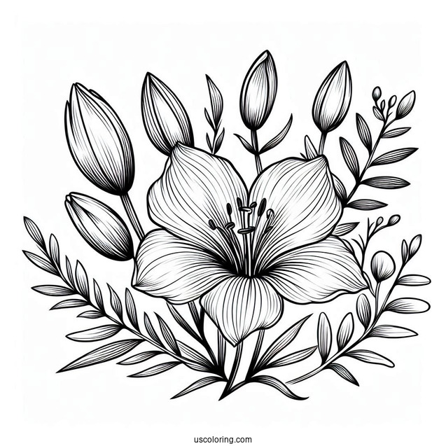 Flower Coloring Pages Of Mariposa Lilies Outline