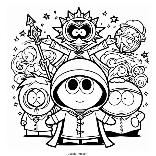 Full Page South Park Coloring Page Of Characters