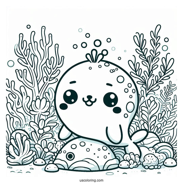 Octonauts Coloring Page Of Tunip The Vegimal In Coral Reef