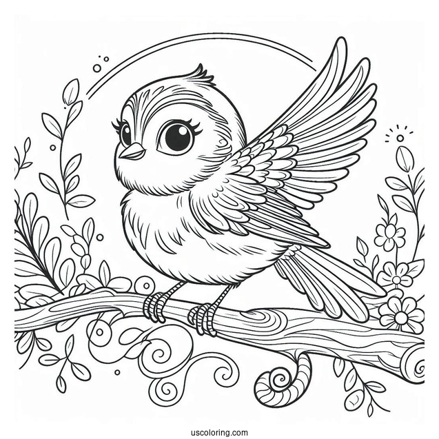 Blu Perched On Linda s Arm Coloring Page