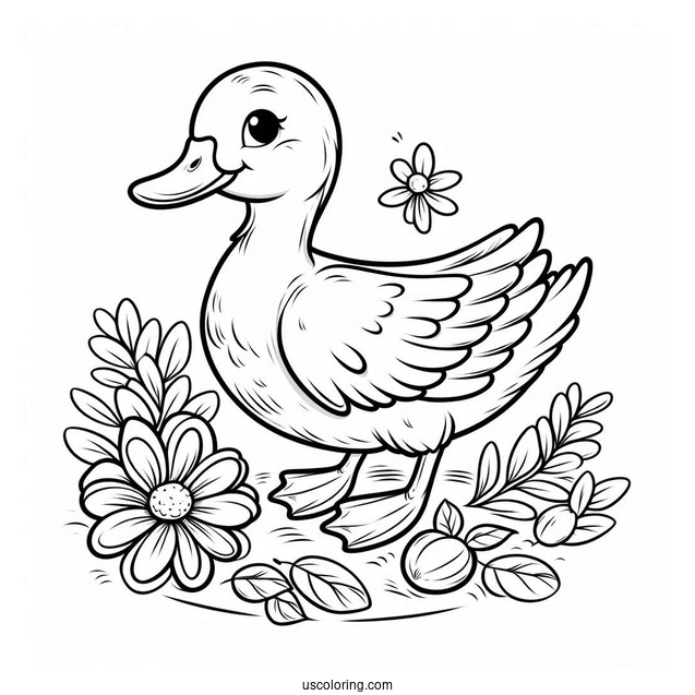Farm Duck Coloring Page