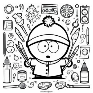 South Park Coloring Page Of Easy Stan Marsh For Preschoolers