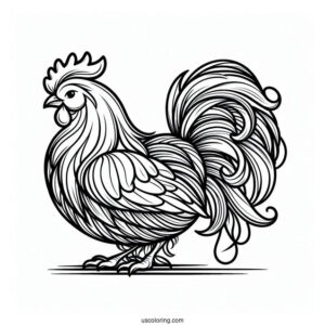 Chinese Silk Chicken Coloring Page