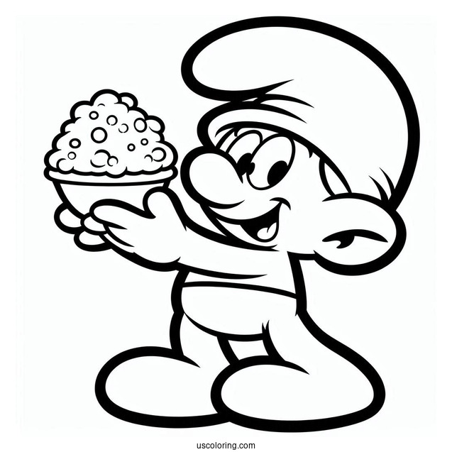 Easy Outline Of Hefty Smurf Coloring Page For Kids