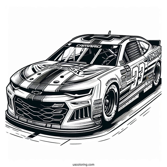 Chevrolet Camaro Wonder NASCAR Coloring Page