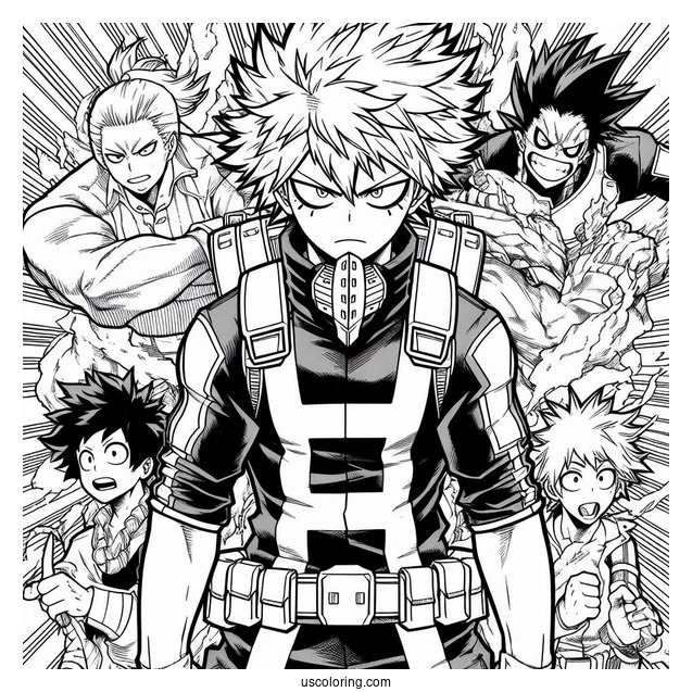 Full Page My Hero Academia Coloring Page Poster
