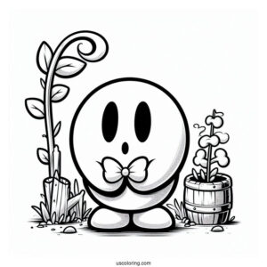 Dry Bones, Boo, And Shy Guy Coloring Page