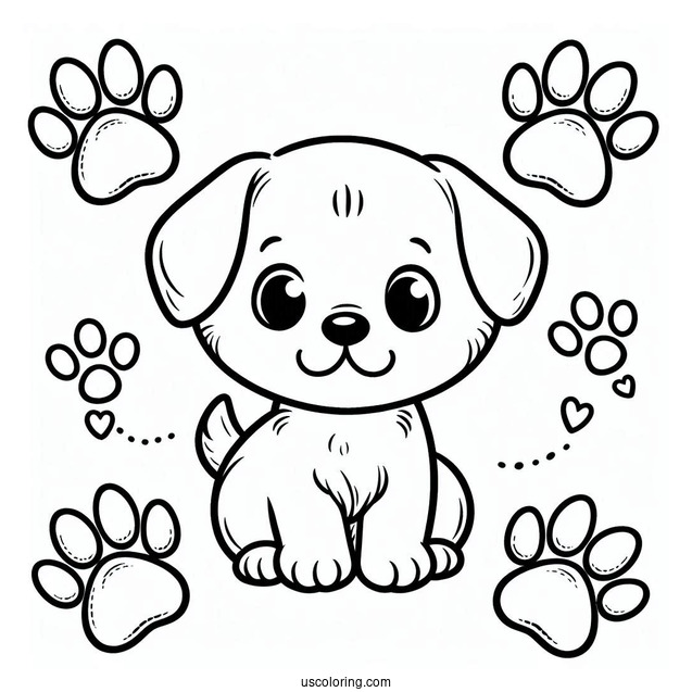 Paw Prints For Preschoolers To Color