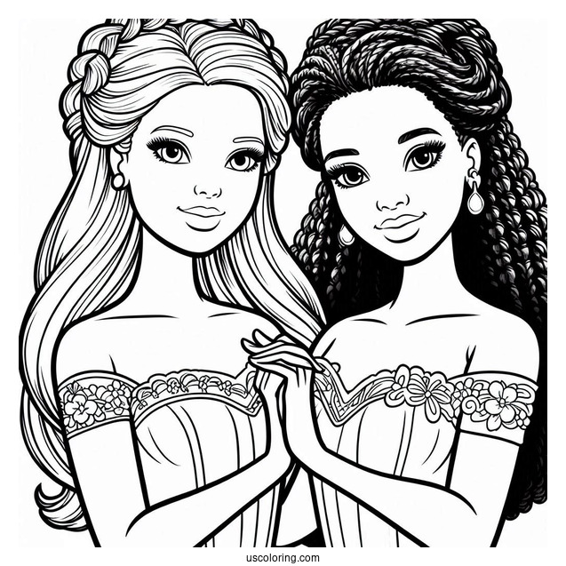 Barbie And Sister Kelly Coloring Page