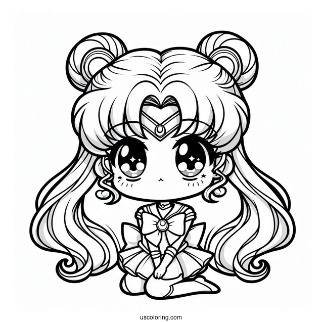 Chibi Sailor Jupiter Coloring In For Preschoolers