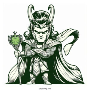 Angry Hulk Coloring Page Holding Loki Upside Down