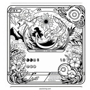 Pokemon Card Back Cover Coloring Sheet For Kids