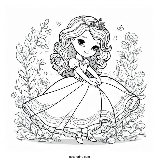 Sofia The First Coloring Page Curtsying For Kids