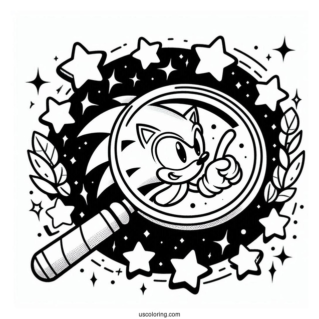 Sonic Pointing Finder With Stars To Color