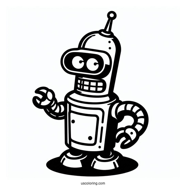 Bender The Robot From Futurama To Color