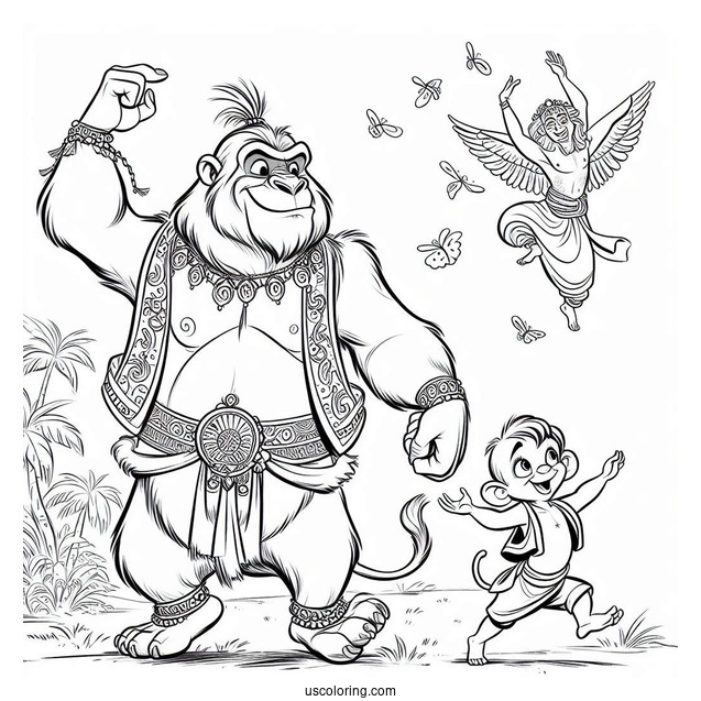 Jungle Book Coloring Page Of King Louie Of Jungle Book Dancing