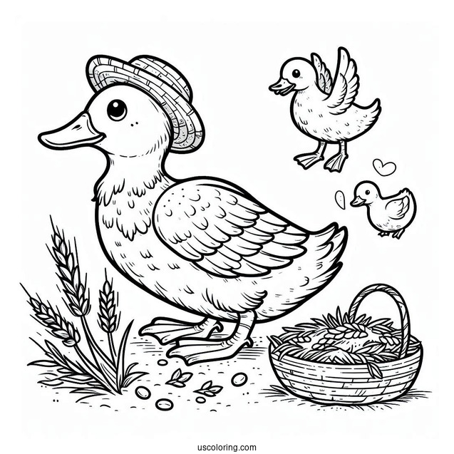 Farm Duck Coloring Page